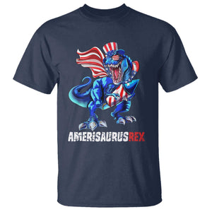 Dinosaur 4th of July T Shirt Funny Boys Kids Patriotic TS10 Navy Print Your Wear