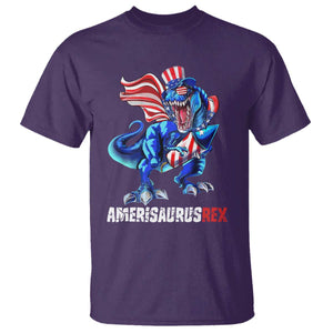 Dinosaur 4th of July T Shirt Funny Boys Kids Patriotic TS10 Purple Print Your Wear