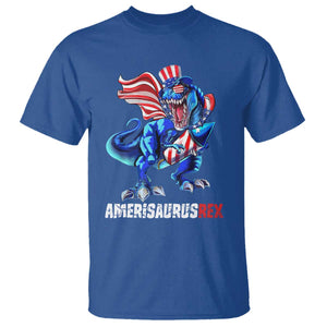 Dinosaur 4th of July T Shirt Funny Boys Kids Patriotic TS10 Royal Blue Print Your Wear