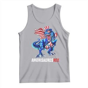 Dinosaur 4th of July Tank Top Funny Boys Kids Patriotic TS10 Athletic Heather Print Your Wear