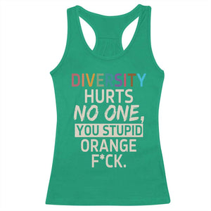 Diversity Hurts No One Racerback Tank Top Equality and Inclusion Bold Statement TS02 Irish Green Print Your Wear
