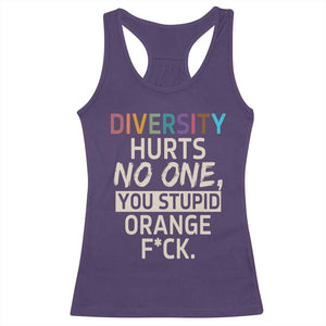 Diversity Hurts No One Racerback Tank Top Equality and Inclusion Bold Statement TS02 Purple Print Your Wear