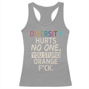 Diversity Hurts No One Racerback Tank Top Equality and Inclusion Bold Statement TS02 Sport Gray Print Your Wear