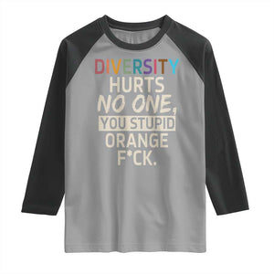 Diversity Hurts No One Raglan Shirt Equality and Inclusion Bold Statement TS02 Sport Gray Black Print Your Wear