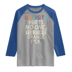 Diversity Hurts No One Raglan Shirt Equality and Inclusion Bold Statement TS02 Sport Gray Royal Print Your Wear