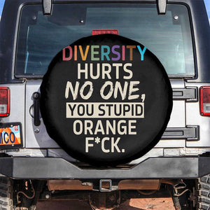 Diversity Hurts No One Spare Tire Cover Equality and Inclusion Bold Statement TS02 No hole Black Print Your Wear