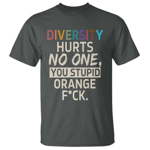 Diversity Hurts No One T Shirt Equality and Inclusion Bold Statement TS02 Dark Heather Print Your Wear