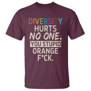 Diversity Hurts No One T Shirt Equality and Inclusion Bold Statement TS02 Maroon Print Your Wear