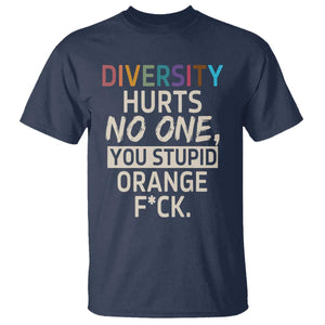 Diversity Hurts No One T Shirt Equality and Inclusion Bold Statement TS02 Navy Print Your Wear