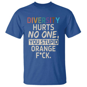 Diversity Hurts No One T Shirt Equality and Inclusion Bold Statement TS02 Royal Blue Print Your Wear