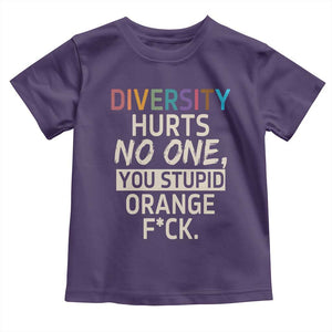 Diversity Hurts No One Toddler T Shirt Equality and Inclusion Bold Statement TS02 Purple Print Your Wear