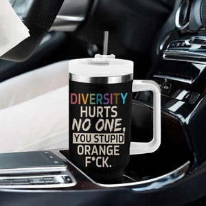 Diversity Hurts No One Tumbler With Handle Equality and Inclusion Bold Statement TS02 Print Your Wear