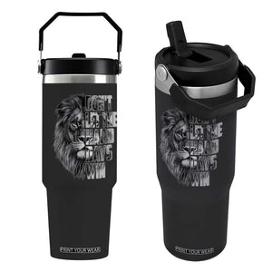 Don't Let the Hard Days Win Flip Straw Tumbler Lion Power Mental Health Warrior TS09 One Size: 30 oz Black Print Your Wear
