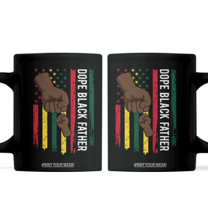 Dope Black Dad Coffee Mug Vintage American Flag Fist Bump TS11 Black Print Your Wear