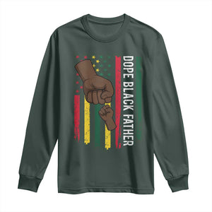 Dope Black Dad Long Sleeve Shirt Vintage American Flag Fist Bump TS11 Dark Forest Green Print Your Wear
