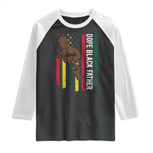 Dope Black Dad Raglan Shirt Vintage American Flag Fist Bump TS11 Black White Print Your Wear