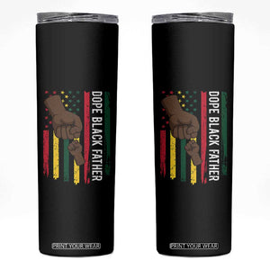 Dope Black Dad Skinny Tumbler Vintage American Flag Fist Bump TS11 Black Print Your Wear
