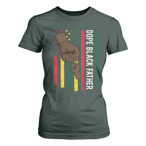 Dope Black Dad T Shirt For Women Vintage American Flag Fist Bump TS11 Dark Forest Green Print Your Wear