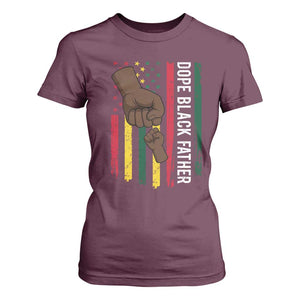 Dope Black Dad T Shirt For Women Vintage American Flag Fist Bump TS11 Maroon Print Your Wear