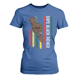 Dope Black Dad T Shirt For Women Vintage American Flag Fist Bump TS11 Royal Blue Print Your Wear