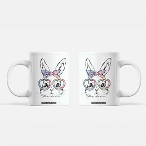 Easter Day Bunny Rabbit Face Tie Dye Glasses Coffee Mug TS11 White Print Your Wear