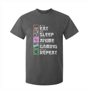 Eat Sleep Anime Gaming Repeat T Shirt For Kid Kawaii Otaku Anime Manga TS11 Dark Heather Print Your Wear