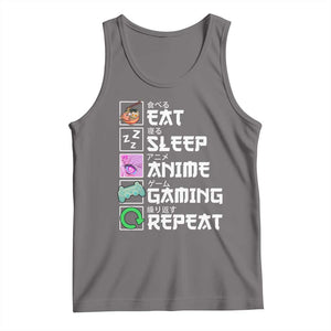Eat Sleep Anime Gaming Repeat Tank Top Kawaii Otaku Anime Manga TS11 Deep Heather Print Your Wear