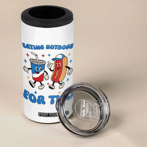 Eating Hotdogs for Two 4 in 1 Can Cooler Tumbler Cute Pregnancy Announcement Patriotic 4th Of July TS02 Print Your Wear