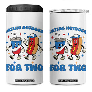 Eating Hotdogs for Two 4 in 1 Can Cooler Tumbler Cute Pregnancy Announcement Patriotic 4th Of July TS02 One Size: 16 oz White Print Your Wear