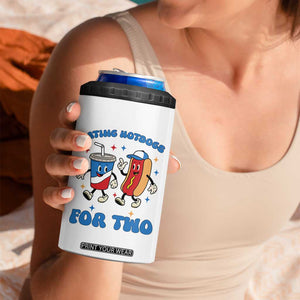 Eating Hotdogs for Two 4 in 1 Can Cooler Tumbler Cute Pregnancy Announcement Patriotic 4th Of July TS02 Print Your Wear