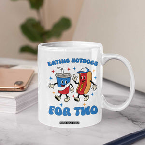 Eating Hotdogs for Two Coffee Mug Cute Pregnancy Announcement Patriotic 4th Of July TS02 Print Your Wear