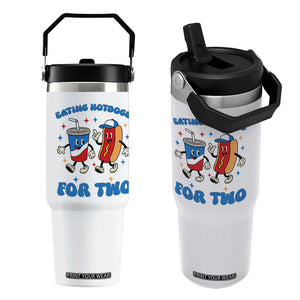 Eating Hotdogs for Two Flip Straw Tumbler Cute Pregnancy Announcement Patriotic 4th Of July TS02 One Size: 30 oz White Print Your Wear