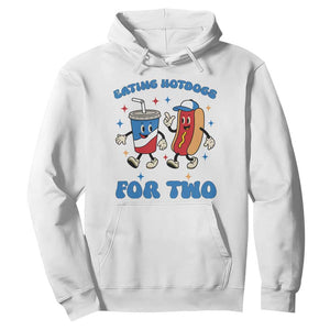 Eating Hotdogs for Two Hoodie Cute Pregnancy Announcement Patriotic 4th Of July TS02 White Print Your Wear