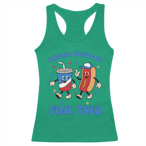 Eating Hotdogs for Two Racerback Tank Top Cute Pregnancy Announcement Patriotic 4th Of July TS02 Irish Green Print Your Wear