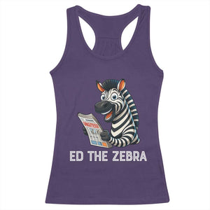 Ed the Zebra Meme Racerback Tank Top Funny Viral Animal Escape Internet Humor Fans TS02 Purple Print Your Wear