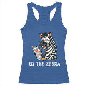 Ed the Zebra Meme Racerback Tank Top Funny Viral Animal Escape Internet Humor Fans TS02 Royal Blue Print Your Wear