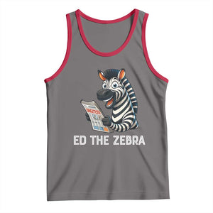 Ed the Zebra Meme Tank Top Funny Viral Animal Escape Internet Humor Fans TS02 Deep Heather Red Print Your Wear