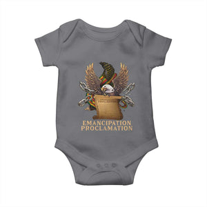 Emancipation Proclamation Baby Onesie Juneteenth End of Slavery Bald Eagle TS11 Charcoal Print Your Wear
