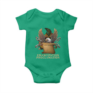 Emancipation Proclamation Baby Onesie Juneteenth End of Slavery Bald Eagle TS11 Irish Green Print Your Wear
