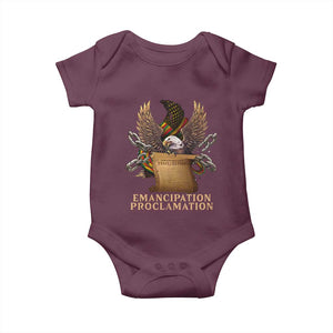 Emancipation Proclamation Baby Onesie Juneteenth End of Slavery Bald Eagle TS11 Maroon Print Your Wear