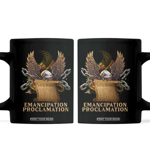Emancipation Proclamation Coffee Mug Juneteenth End of Slavery Bald Eagle TS11 Black Print Your Wear