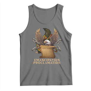 Emancipation Proclamation Tank Top Juneteenth End of Slavery Bald Eagle TS11 Black Heather Print Your Wear