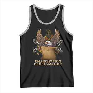 Emancipation Proclamation Tank Top Juneteenth End of Slavery Bald Eagle TS11 Black Athletic Heather Print Your Wear