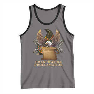 Emancipation Proclamation Tank Top Juneteenth End of Slavery Bald Eagle TS11 Deep Heather Black Print Your Wear