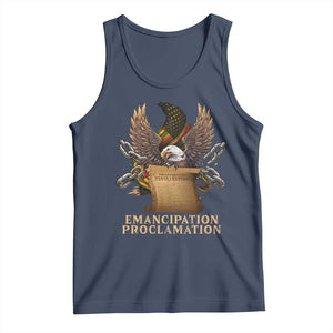 Emancipation Proclamation Tank Top Juneteenth End of Slavery Bald Eagle TS11 Navy Print Your Wear