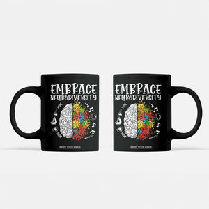 Embrace Neurodiversity Coffee Mug Autism Awareness ASD ADHD Acceptance TS02 Black Print Your Wear