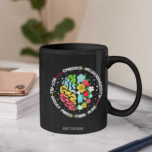 Embrace Neurodiversity Coffee Mug Neurodiverse Brain Autism Awareness ADHD Autistic TS02 Print Your Wear