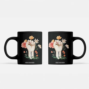 Empowered Women Coffee Mug Resist Raised Fist Retro Boho TS02 Black Print Your Wear