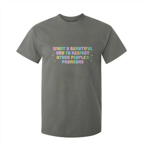Equality Pride T Shirt For Kid Respect Other People's Pronouns LGBT LGBTQ Pride Ally TS10 Military Green Print Your Wear