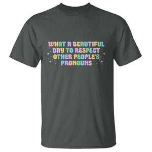 Equality Pride T Shirt Respect Other People's Pronouns LGBT LGBTQ Pride Ally TS10 Dark Heather Print Your Wear